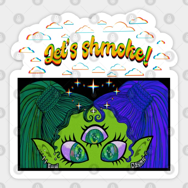 Lets shmoke anime Sticker by EwwGerms